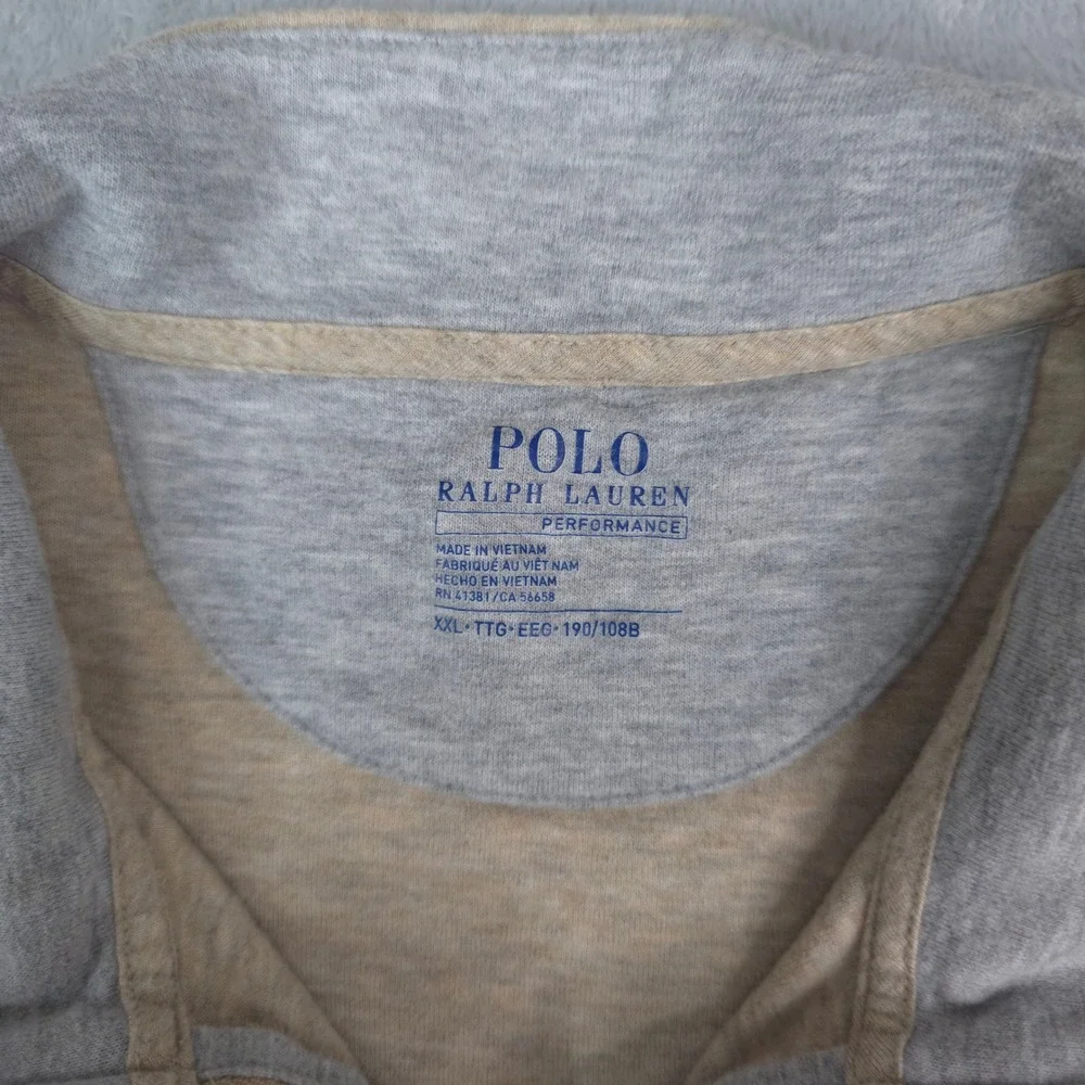 Polo Ralph Lauren Performance 1/4 Zip Pullover Mens XXL Beige Heather Cotton